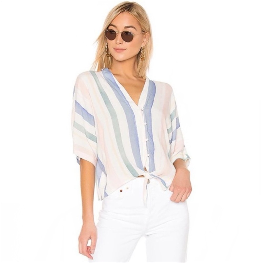 Rails Top M Thea Pastel Watercolor Stripe - image 1